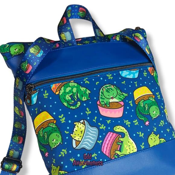 Cat Succulent Plant Cactus Small Yasmina Backpack Handmade Vinyl Faux Leather - Picture 9 of 9